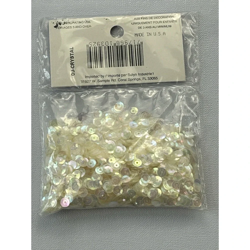 Vintage Create A Craft 5mm Sequins Crystal Iridescent 3000 PCS NOS USA